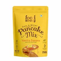 Foodstrong Oats and Millets Vanilla Banana Pancake Mix, Source of Fibre & Protein, No Maida, No Refined Sugar - Made With Jaggery, Eggless Instant Breakfast Mix 250 g