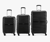 Aristocrat Liberty Set of 3 (Cabin+Medium+Large) Trolley Bag, 58+68+78Cm | Combination Lock | 8 Wheels | 5 Years International Warranty | Jet Black