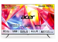 Acer Super Series 138.7 cm (55 inch) QLED Ultra HD (4K) Smart Google TV with Android 14 (Black) | MEMC | ALLM | VRR | AI Picture Optimisation | 80W PRO Speakers | GIGA Bass | Dolby Vision-Atmos  (AR55QDXGU2875AT)