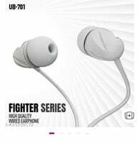 Ubon EarphonesUB-785 Universal Blast Earphone with mic Wired Hi-fi Crystal Clear Sound Quality Ergonomic Sweatproof Earbuds for All Smartphones Dynamic 10mm Driver, (White)