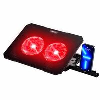 Dracula 20 Laptop Cooling Pad, Laptop Cooler with Mobile Holder 2*1 125mm Quite Fans at 1000 RPM, Fan Speed Controller 5 Height Adjustable Angle 2 USB Ports Compatible for Laptop up to 15.6”