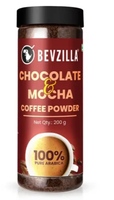 Bevzilla 200 Gram 100% Arabica Instant(Choco-Mocha) | Make 100 Cups | Espresso, Latte & Cappucino Hot & Cold Coffee | Unbreakable Jar