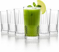 CELLO Brilliant Hi-Ball Tumbler Glass Set 275 ml Set of 6 | Comfortable Grip & Stackable | Perfect Stylish Glasses for Drinking Water, Juice, Cocktail, Mocktail, Cold Drinks | for Daily Use & Gifting