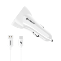 Candytech 3 Ampere 2 USB Ports Car Charging Adapter (Qualcomm Certified, CC-15, White)