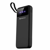 ZEBRONICS MB10000S6 (V1) Power Bank, 10000 mAh, 12W, 5 x Outputs - Dual USB A | Type C | Micro USB | Lightning, Built in I/O Cables, Percentage Display, Carry Loop, Made in India (Black)