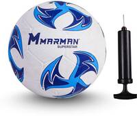 Marman Superstar with Pump Football - Size: 5 (Standard, Pack of 3, Blue)