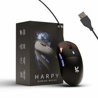Kreo Harpy 55g Ultra-Light Wired Gaming Mouse with Customizable RGB (13 Modes), 12,800 DPI, 1000Hz Polling Rate, Symmetrical Ergonomic Design and Braided Cable