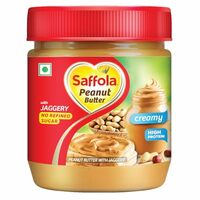 Saffola Peanut Butter with Jaggery, Creamy 350 gm | High Protein Peanut Butter | No Refined Sugar