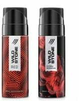 Wild Stone Red & Ultra Sensual Deodorant Combo for Men (Pack of 2, 50ml each)