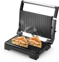 Longway Crisp Master 1000 W Panini Sandwich Maker, Toaster & Grill  (Metallic Silver)