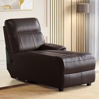 Home Centre Stockholm Half Leather 1-Seater Push Back Lounge Recliner - Brown