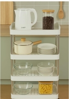 Cortina Heavy Duty Plastic Storage 4 TierShelves for Home Kitchen Garage Bathroom | Multipurpose Tiered Rack Organizer with Wheels | Strong Load-Bearing Modular Storage Unit | 46x18x119.5 