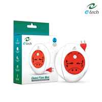 Zepto : Etech Duos Flex Box With Two 3 Pin International Socket | One 2 Pin Socket | Push Button Switch