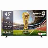 Hisense 108 cm (43 inches) E6N Series 4K Ultra HD Smart LED Google TV 43E6N (Black)