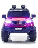 LITTLE PUP Kids Speed-888 Battery car for Kids | Battery Operated Jeep for 1 to 7 Year | Electric Ride on-Dual Control Mode, Swing Function, Led Lights, with Seat Belts | (Red)