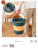 Foldable Bucket for Bathroom Cleaning Car Wash Foot Soak Hot Cold Water (10 Litre_Pack of 1)