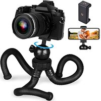 Zety Flexible Gorilla Tripod with 360° Rotating Ball Head for All DSLR Cameras (Max Load 2.5 kgs) & Mobile Phones + Free Heavy Duty Mobile Holder (Black)