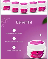 SNEIRA Underarm Cream 250 g, With Kojic Acid, Lactic Acid Helps in Dark Removal Bikini Area Sweat Protection For Dark Knees, Thighs & Elbows Men & Women All Skin Types Sulphate, Paraben & SLS free 