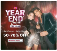Myntra Year End Bash Sale 50-70% off (25th - 30th Dec)