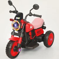 3 Wheel New Harley Bike | Rechargeable Battery Operated Ride-On Bike for Kids | Ages 2 to 4 Years | Royal Enfield Style | Premium Ride-On Toy Bike for Toddlers - Children (Red)