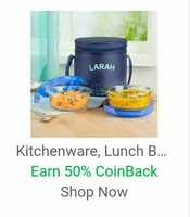 Get 50% Supercoins back on Kitchenware & Lunchboxes (LARAH)