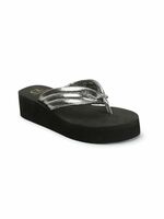 Carlton London women's Metallic Thong Strap Stylish Platform Sandal