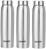 Amazon Brand - Solimo Stainless Steel Water Bottle, Set Of 3, 1 liters Each, 1000 milliliters