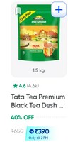 Tata Tea Premium 1.5KG at ₹390