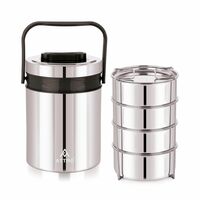 ATTRO Steel On 4 Insulated Tiffin Box 4 Stainless Steel Containers Easy Carry Handle