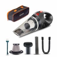 AGARO CV1077 Car Vacuum Cleaner, Portable, Handheld,12V DC /110W, 4.5KPA Power Socket, 14.7ft Long Cord, Stainless Steel Filter, Black