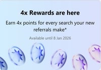Refer & Earn Microsoft Rewards you earn upto 7500 points per month