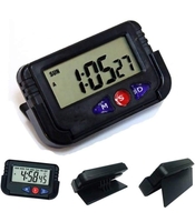 Speedwav NA-613D Car Dashboard Clock and Stopwatch with Flexible Stand, Black 