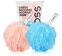 ross Large Bath Loofah Sponge Scrubber Exfoliator for High Lather Cleansing (Peach and Blue) 