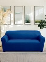 Amazon Brand - Solimo Polyester Spandex Stretchable Sofa Slipcover (3 Seater, Blue)