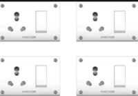 Anchor by Panasonic Penta 6A/16A, SS Combined with 4 Fixing Holes, Extension socekt box for Heavy Appliance
