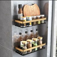 Arto Multipurpose Self-Adhesive Aluminium Bathroom/Kitchen Wall Mounted Storage Organizer Shelf Holder/Rack/Bathroom Accessories. (POF-2)