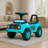 Luusa® Ride-On Musical Ride-On Car for Kids | SUV Design with Steering Music with Safety Back Rest | Premium Look with LED Headlights and Music (Blue)