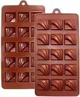 ARTO Silicone Chocolate Mould, ZigZage Wave, Fan Design, 15 Cavity, Brown