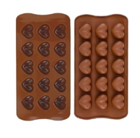 ARTO Heart-Shaped Silicone Chocolate Mould, 15 Cavities, Brown
