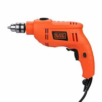 BLACK+DECKER TB555-B1 550W 10mm Corded Variable Speed Reversible Hammer Drill, ORANGE