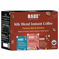 Rage Coffee Silk Blend Assorted Coffee Sachets | Pack of 30 | Rich & Bold Instant Coffee Flavour Coffee | Vanilla Velvet, Belgian Chocolate, Creamy Hazelnut | Premium Bold & Smooth (10 Sachets Each Flavour) 