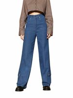 SASSAFRAS Women Washed Multi Pocket Stretch Straight Jeans Size L