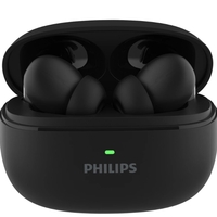 Philips TAT1150BK Earbuds with ANC/ENC, 55H Playtime, 13mm Drivers, IPX5 Proof, BT v5.3 Bluetooth Headset 