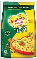 Saffola Masala Oats|500 G / 550 G |Veggie Twist|Tasty, Anytime Snack|Ready In 3 mins|Millets Goodness - With Bajra & Jowar|No maida, No added preservatives|Oats Helps Manage Weight [Weight May Vary] 