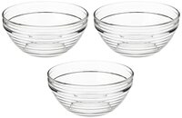 Amazon Brand - Solimo Set of 3 Glass Bowls | 1080 ml | Transparent