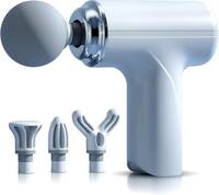 knidaa store Gun Massager, 4 Heads, 4 Speed, Rechargeable, Handheld, Percussion Muscle Massager for Full Body Pain Relief, Muscle Relaxation Massager  (Blue)