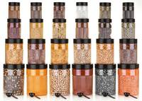 Snowberry Plastic Grocery Container  - 1210 ml, 650 ml, 350 ml, 250 ml  (Pack of 24, Black, Clear)