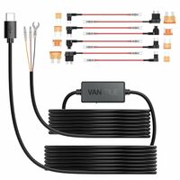 VANTRUE 11.5ft Type C USB 12V 24V to 5V Dash Cam Hardwire Kit with Add a Circuit Fuses, Low Voltage Protection for N4, N4 Pro, N5, N2X, E1 Pro, E360/ACE, N2 Pro(2023), E1, E1 Lite, E2, E3, S1 Pro