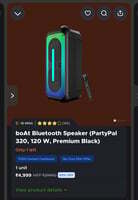 Bluetooth Speaker (PartyPal 320, 120 W, Premium Black)