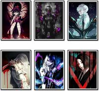 Tokyo Ghoul Anime Poster Set – Pack of 6 Unframed Wall Art Prints for Bedroom, Living Room, or Office – 9x12 Inch Japanese Manga Wall Décor